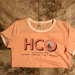 Hollister ringer peach T shirt size medium